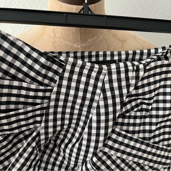MARC by MARC JACOBS sz 6 GINGHAM BLACK White Giant BOW MINI SKIRT - Picture 7 of 10